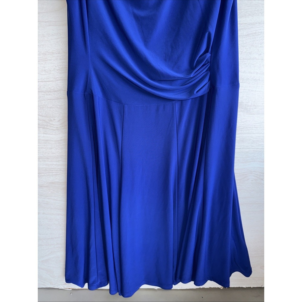 Lauren Ralph Lauren blue sleeveless Cowl Neck Dress Sz 16 - Picture 2 of 7